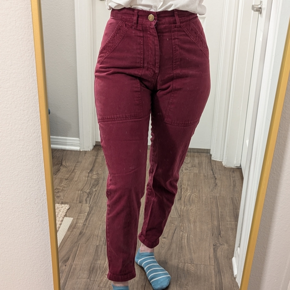Big Bud Press Pencil Pants Red Wine Burgundy